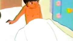 Little love story of romantic teens in anime toon