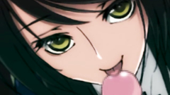 Sexy brunette babe with nice tits blows cock