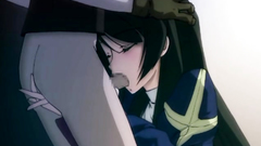 Sexy brunette babe with nice tits blows cock