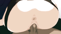 Sexy brunette babe with nice tits blows cock