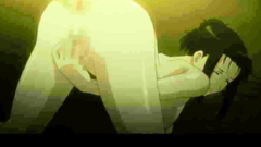 Sweet brunette busty girl in hentai cartoon