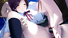 Busty sweet anime babe roughly fucked by horny guys