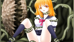 Beautiful hentai babe roughly drilled by tentacles