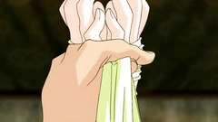 Naked long-haired girl rides hard cock in cartoon