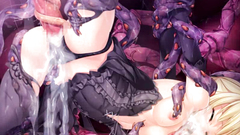 Cruel monsters and evil tentacles fuck anime babes