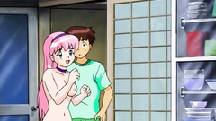 Big breasted young cutie in anime cartoon