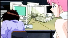 Big breasted young cutie in anime cartoon