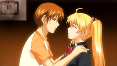 Hardcore threesome fuck with busty anime girl