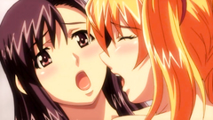 Hardcore threesome fuck with busty anime girl