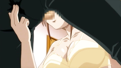 Hardcore threesome fuck with busty anime girl