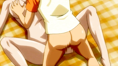 Hardcore threesome fuck with busty anime girl