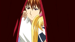 Lovely hentai lady blows cock on her knees