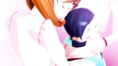 Beautiful big breasted young girls in hentai cartoon