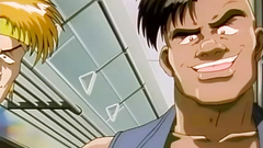 Short haired brunette spreads her legs and gets licked