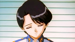 Short haired brunette spreads her legs and gets licked