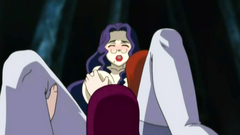 Drawn hentai cartoon with sexy babes and horny guys