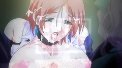 Sexy hentai slut gets jizz covered after some BDSM action