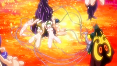 Awesome naked girl and horny hentai creatures