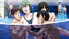 Young busty babe abused in the public pool