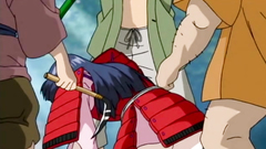 Horny samurai and seductive busty hentai girls