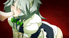 Sweet maid licks shaved wet pussy in lesbian hentai