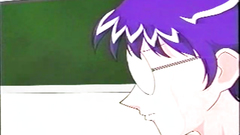 Big breasted anime babes and young boy in old school toon