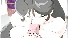 Big breasted anime babes and young boy in old school toon