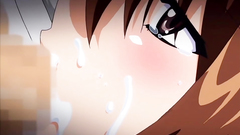 Sexy anime slut gets her mouth filled with cock and cum