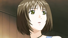 Young babe with short hair and nice tits in hentai toon