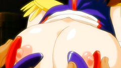 Young babe with short hair and nice tits in hentai toon