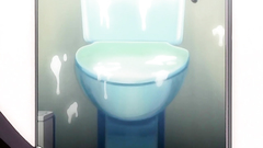 Short haired handsome schoolgirl in hentai cartoon