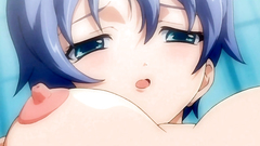 Short haired handsome schoolgirl in hentai cartoon