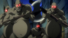 Fantasy chick gets attacked and fucked by many cocks