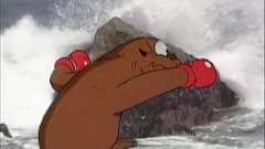 Weird creatures in old school anime cartoon