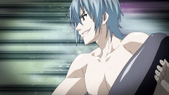 Horny anime doll spreads her shaved pussy lips