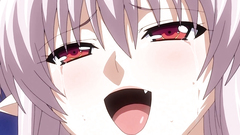 Horny anime doll spreads her shaved pussy lips