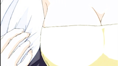 Sexy anime self masturbating and shoving vibrator