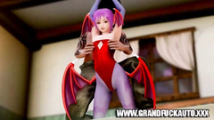 3D Anime Bat Babe Threesome