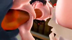 Anime Babe Riding Dildo