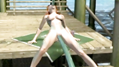 3D hentai gets drilled by snake monster