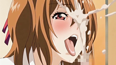 Japanese hentai sucking bigcock and splashing cum