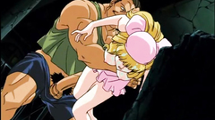 Cute hentai sucking monster cock and tittyfucking