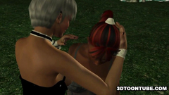 Nice outdoor sex with kinky 3d babes for free