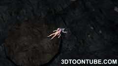 Musclular 3d monster fucks naked brunette babe in her mouth and pussy