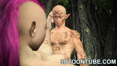 Forest elf hardcore fucked by evil weird creature