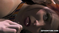 Naked 3D girl gets molested and fucked by halfnaked stranger