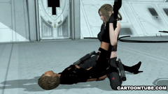 Lesbian 3d fantasy fuck - this babe feels horny