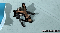 Lesbian 3d fantasy fuck - this babe feels horny