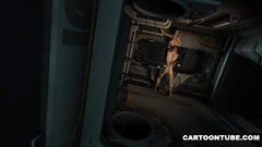 Beautiful 3d couple gets horny on the spaceship