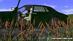 French maid gets pussy fucked by her boss in the car